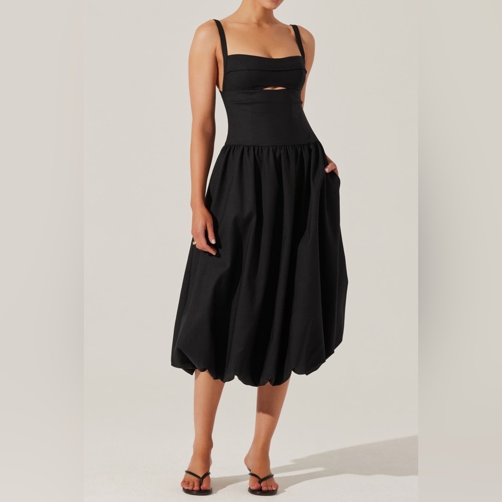 ASTR | Black Midi Dress